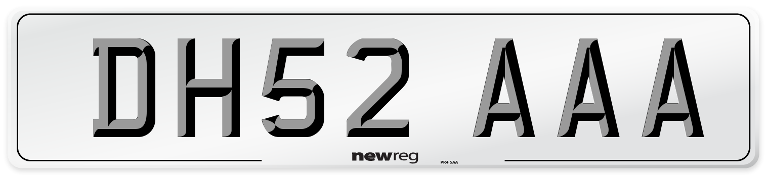 DH52 AAA Number Plate from New Reg